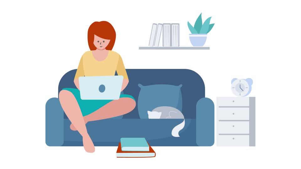 work from home animation