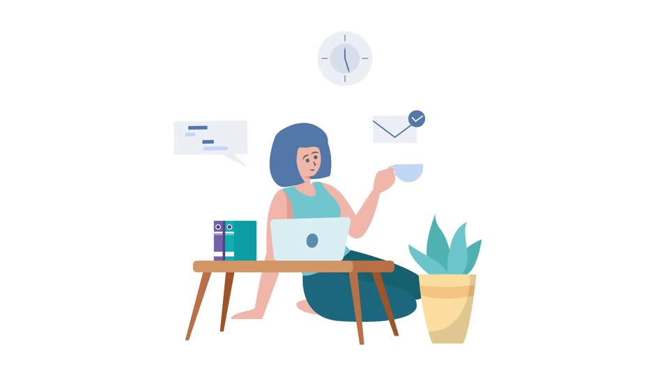 work from home animation