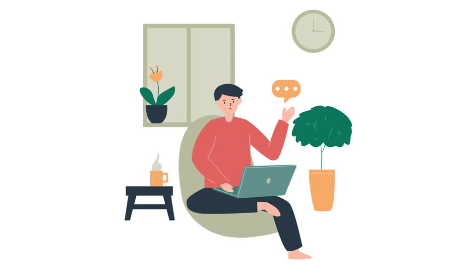 work from home animation