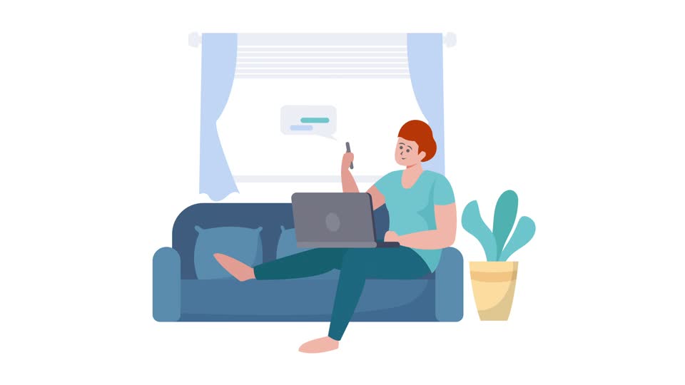 work from home animation