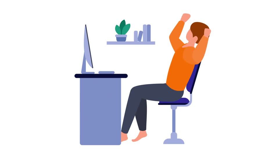 work from home animation