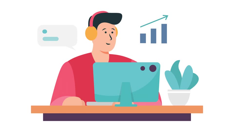 work from home animation